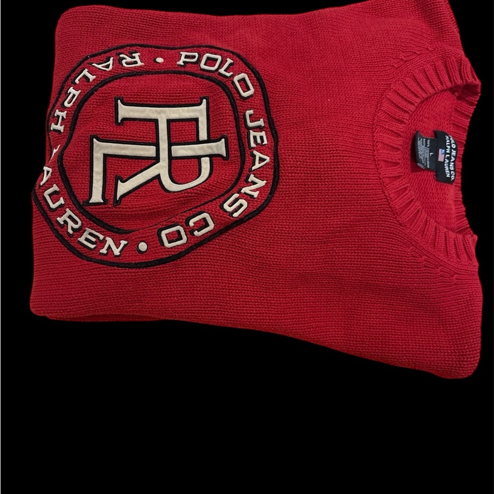 Ralph Lauren Polo Jeans Red Knit Pullover